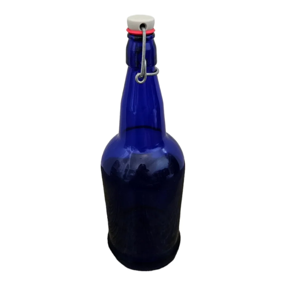 1 VINTAGE GROLSCH COBALT‎ BLUE GLASS BOTTLE W/FLIP TOP STOPPER